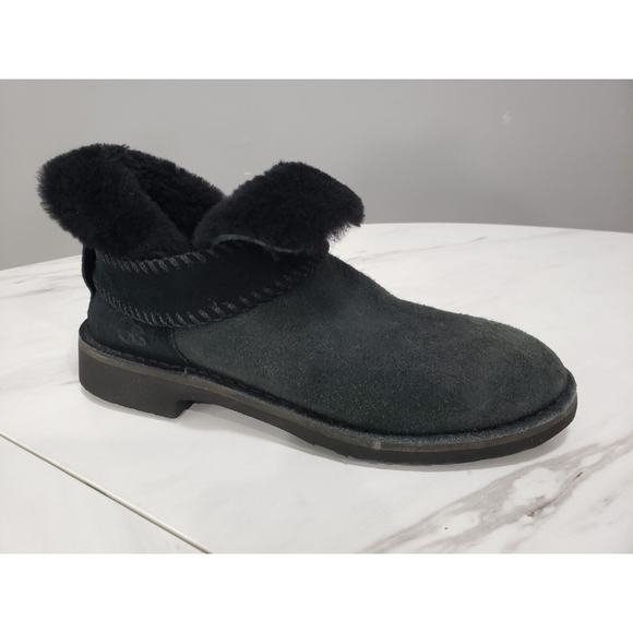 NEW NO BOX -UGG Mckay Black Suede Sheepskin Ankle Boots Booties Size US 6 Womens - Picture 2 of 7